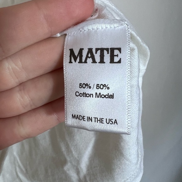 Mate The Label Retro Red & White Graphic T Shirt Livin Easy Tee - Picture 4 of 4